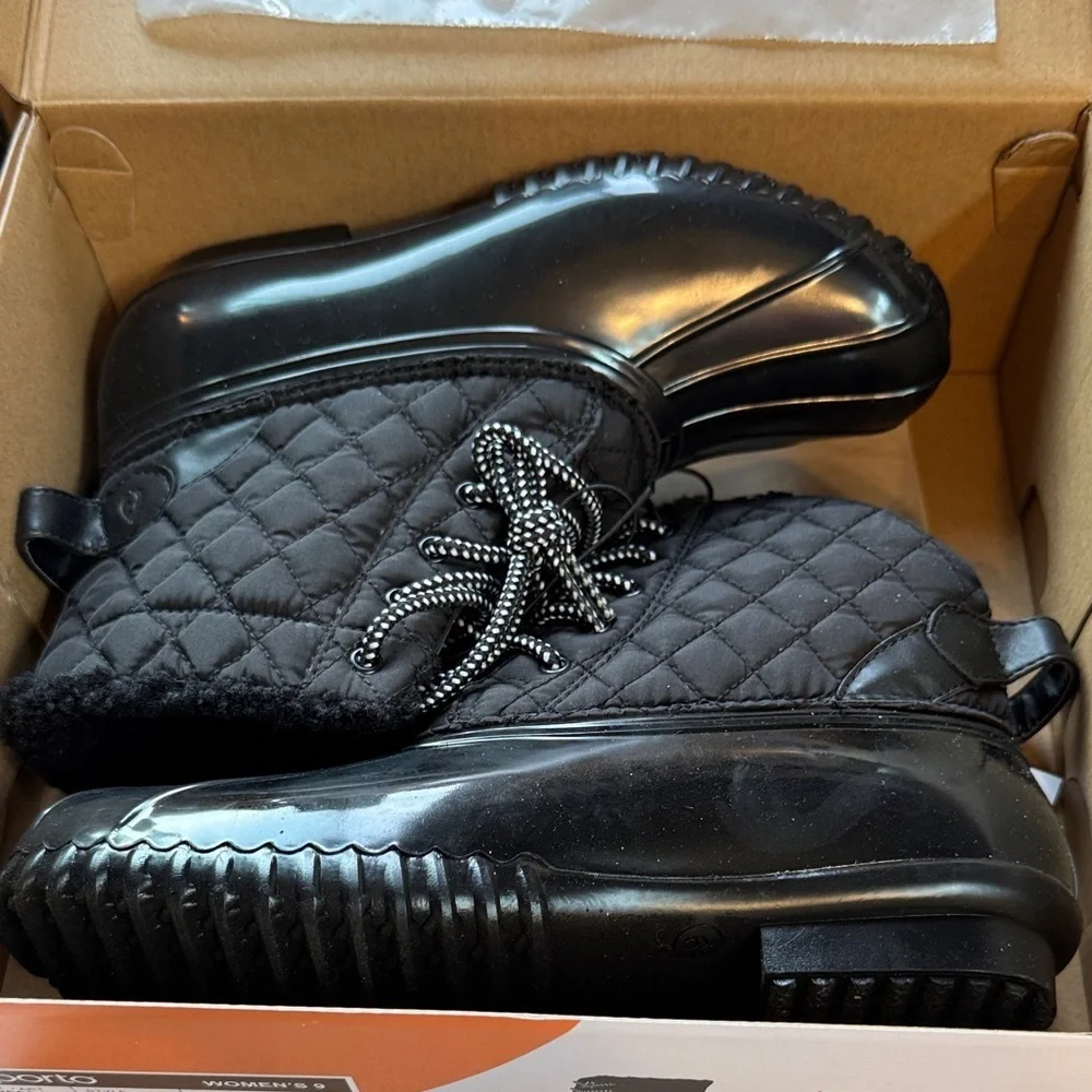 Sporto Black Quilted Women's Boots